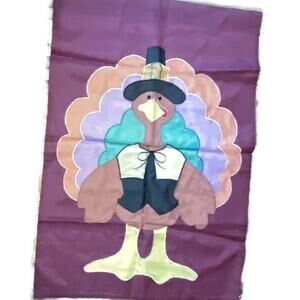 Turkey Garden Flag Double Sided Thanksgiving Classroom Holiday Banner